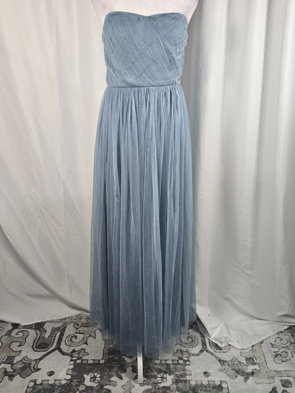 Anaya With Love Petite Strapless Floor Length Gown Dress Blue Tulle US Size 4